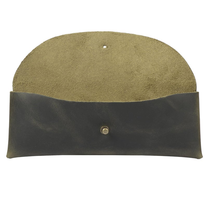 Londo Genuine Leather Retro Pen and Pencil Case - Metal Snap Fastener, Pencil Pouch Stationery Bag - Image 3